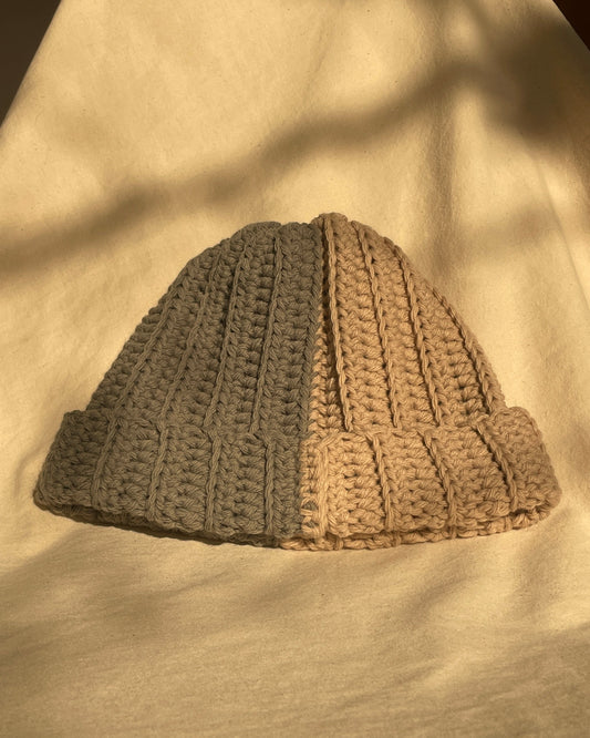 Bonnet Bicolore Vert & Beige