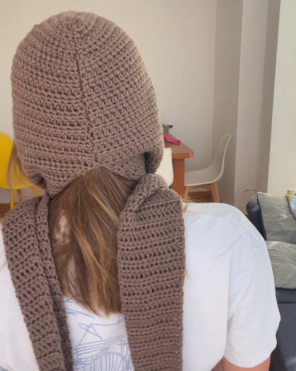 Pattern Hoodie Scarf By Loux