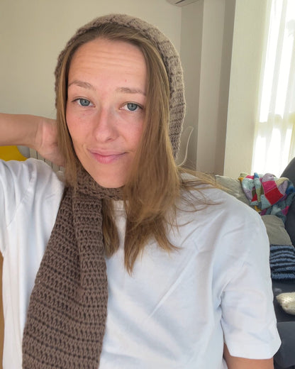 Pattern Hoodie Scarf By Loux