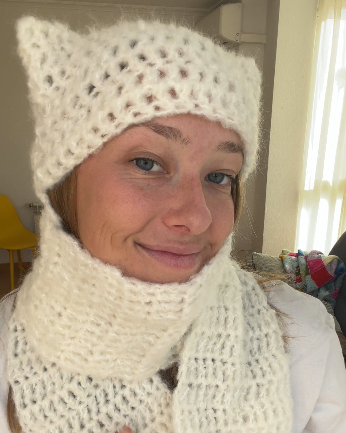 Pattern Kitty Beanie Scarf By Loux