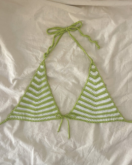 Crochet halter bikini top