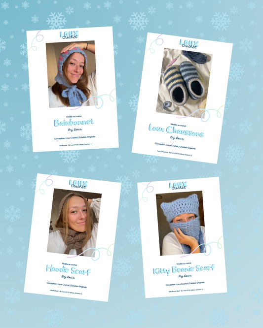 Lot Patterns 4 modèles hivernaux au crochet by Loux